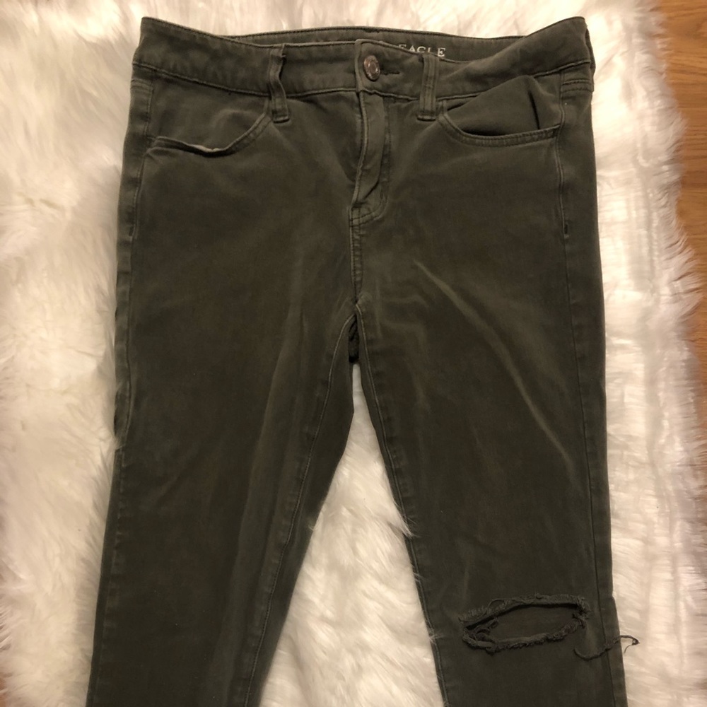 Army green jeans